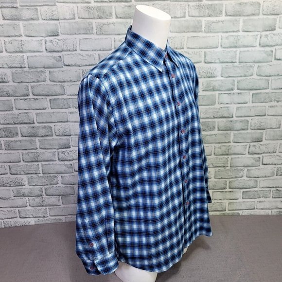 Y2K SouthPole Mens L Blue Plaid Long Sleeve Button Front Shirt Streetwear - Picture 5 of 9